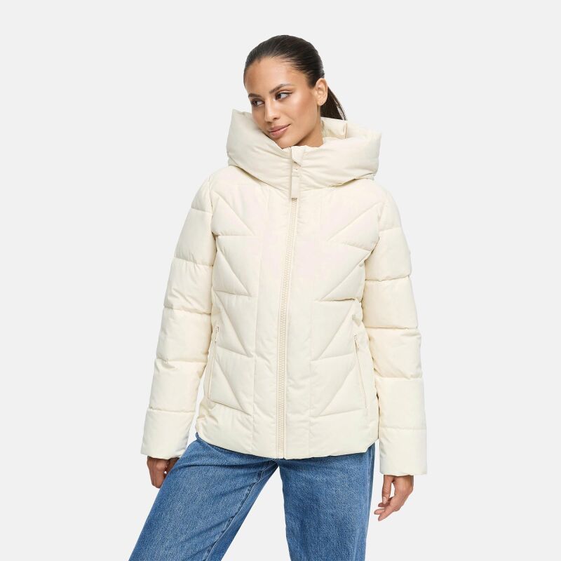 Marikoo Kuschelnasee Damen Herbst Winter Steppjacke N076 Cream-Größe XS - Gr. 34