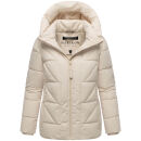 Marikoo Kuschelnasee Damen Herbst Winter Steppjacke N076 Cream-Größe XS - Gr. 34