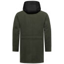 Stone Harbour Darioon Herren Mantel gefüttert in Wollmantel Optik B766 Dark Olive Größe XL - Gr. XL