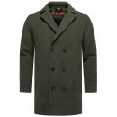 Stone Harbour Darioon Herren Mantel gefüttert in Wollmantel Optik B766 Dark Olive Größe XL - Gr. XL