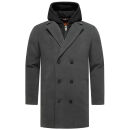 Stone Harbour Darioon Herren Mantel gefüttert in Wollmantel Optik B766 Anthrazit Größe XXXL - Gr. 3XL