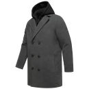 Stone Harbour Darioon Herren Mantel gefüttert in Wollmantel Optik B766 Anthrazit Größe XXXL - Gr. 3XL