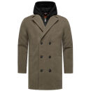 Stone Harbour Darioon Herren Mantel gefüttert in Wollmantel Optik B766 Stone Brown Größe XXXL - Gr. 3XL