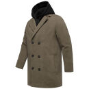 Stone Harbour Darioon Herren Mantel gefüttert in Wollmantel Optik B766 Stone Brown Größe XXXL - Gr. 3XL