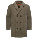 Stone Harbour Darioon Herren Mantel gefüttert in Wollmantel Optik B766 Stone Brown Größe XXXL - Gr. 3XL