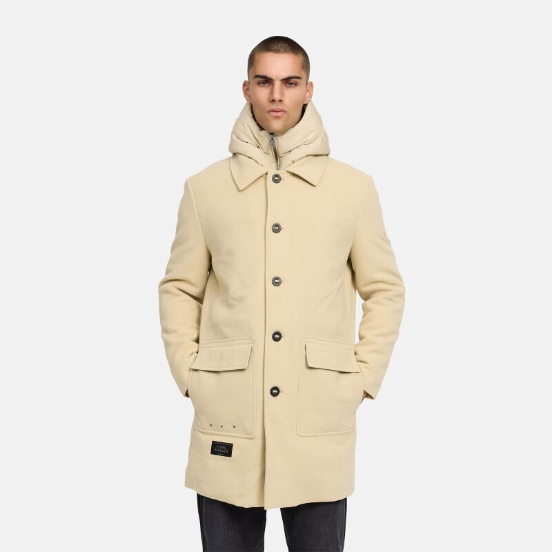 Stone Harbour Thiagoo Herren gefüttert in Wollmantel Optik B778 Sand Größe XL - Gr. XL