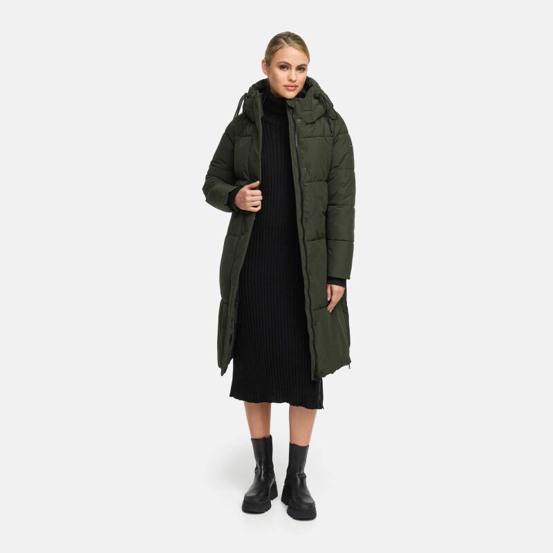 Marikoo Michikoo Damen Winterjacke gesteppt N082 DarkOlive-Größe XS - Gr. 34