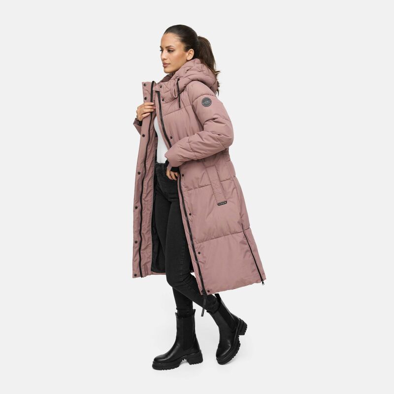Marikoo Michikoo Damen Winterjacke gesteppt N082 Mauve-Größe L - Gr. 40