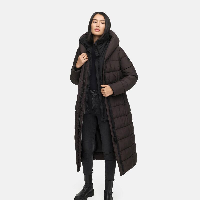 Marikoo Pakoraa Damen Winter Steppmantel Parka N088 Choco Größe L - Gr.40