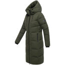 Navahoo Schokokuss Damen Winter Steppmantel N094 DarkOlive-Größe S - Gr. 36
