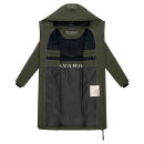 Navahoo Schokokuss Damen Winter Steppmantel N094 DarkOlive-Größe S - Gr. 36