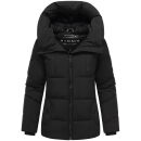 Marikoo Kuscheltatze Damen Winter Steppjacke N077 Schwarz-Größe L - Gr. 40