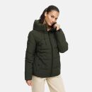 Marikoo Kuscheltatze Damen Winter Steppjacke N077 Dark Olive-Größe M - Gr. 38