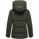 Marikoo Kuscheltatze Damen Winter Steppjacke N077 Dark Olive-Größe M - Gr. 38