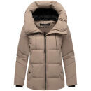 Marikoo Kuscheltatze Damen Winter Steppjacke N077 Taupe Grey-Größe XS - Gr. 34