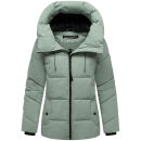 Marikoo Kuscheltatze Damen Winter Steppjacke N077 Smokey Mint-Größe L - Gr. 40