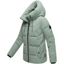 Marikoo Kuscheltatze Damen Winter Steppjacke N077 Smokey Mint-Größe L - Gr. 40