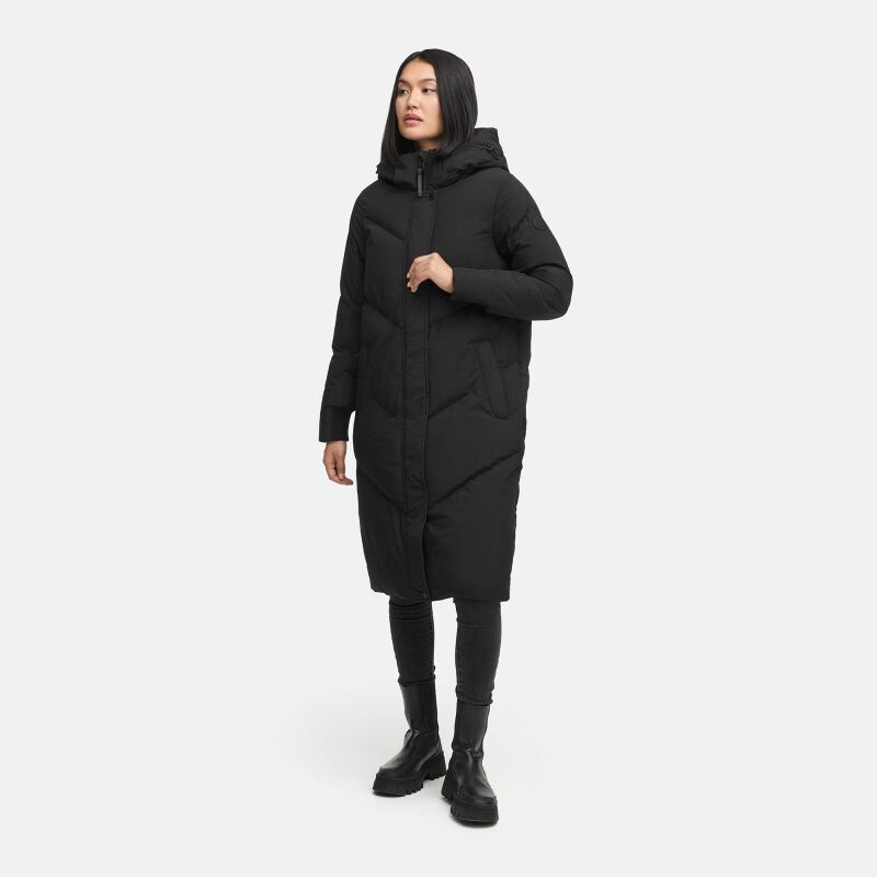 Marikoo Teonaa Damen Winter Steppmantel N101 Schwarz Größe M - Gr. 38