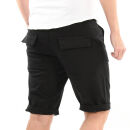 A. Salvarini Herren Leinen Shorts kurze Hose AS-408 Schwarz Größe W32