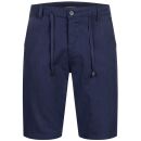 A. Salvarini Herren Leinen Shorts kurze Hose AS-408 Dunkelblau Größe W31