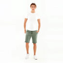 A. Salvarini Herren Leinen Shorts kurze Hose AS-408 Olive Größe W29