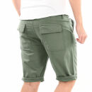 A. Salvarini Herren Leinen Shorts kurze Hose AS-408 Olive Größe W29