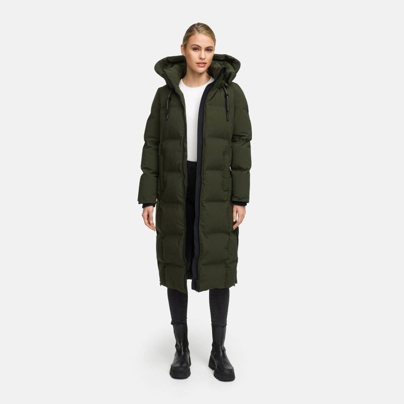 Marikoo Tikoraa Damen Winter Steppmantel N102 Dark Olive-Größe L - Gr. 40
