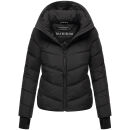 Marikoo Yukanii Damen Winterjacke Steppjacke kurz N114 Schwarz-Größe XL - Gr. 42