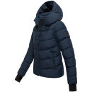 Marikoo Yukanii Damen Winterjacke Steppjacke kurz N114 Navy-Größe L - Gr. 40