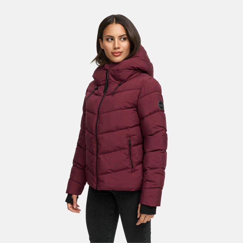 Marikoo Yukanii Damen Winterjacke Steppjacke kurz N114 Wine-Größe XS - Gr. 34
