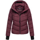 Marikoo Yukanii Damen Winterjacke Steppjacke kurz N114 Wine-Größe XS - Gr. 34