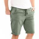 A. Salvarini Herren Leinen Shorts AS-408 Olive-W33