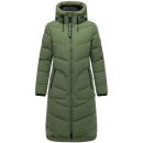 Marikoo Benikoo Damen lange Winter Steppjacke B949 Pine Olive-Größe XL - Gr. 42