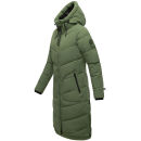Marikoo Benikoo Damen lange Winter Steppjacke B949 Pine Olive-Größe XL - Gr. 42