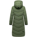 Marikoo Benikoo Damen lange Winter Steppjacke B949 Pine Olive-Größe XL - Gr. 42