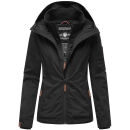 Marikoo Erdbeere Damen Herbst Winter Jacke mit Kapuze B659 Schwarz-Schwarz Größe XL - Gr. 42