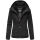 Marikoo Erdbeere Damen Herbst Winter Jacke mit Kapuze B659 Schwarz-Schwarz Größe XL - Gr. 42