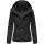 Marikoo Erdbeere Damen Herbst Winter Jacke mit Kapuze B659 Schwarz-Schwarz Größe XL - Gr. 42