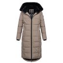 Navahoo Knuddelfee Damen lange Winterjacke B990 Taupe Grey Größe L - Gr. 40