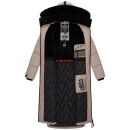 Navahoo Knuddelfee Damen lange Winterjacke B990 Taupe Grey Größe L - Gr. 40