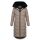 Navahoo Knuddelfee Damen lange Winterjacke B990 Taupe Grey Größe L - Gr. 40