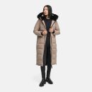 Navahoo Knuddelfee Damen lange Winterjacke B990 Taupe...