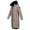 Navahoo Knuddelfee Damen lange Winterjacke B990 Taupe Grey Größe XXL - Gr. 44