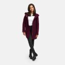 Marikoo Maikoo Damen Mantel mit Kapuze Trenchcoat Jacke B819 Wine Größe S - Gr. 36