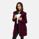 Marikoo Maikoo Damen Mantel mit Kapuze Trenchcoat Jacke B819 Wine Größe S - Gr. 36