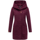 Marikoo Maikoo Damen Mantel mit Kapuze Trenchcoat Jacke B819 Wine Größe S - Gr. 36