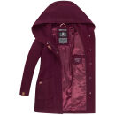 Marikoo Maikoo Damen Mantel mit Kapuze Trenchcoat Jacke B819 Wine Größe S - Gr. 36