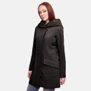 Marikoo Mayleen Damen Softshell Jacke mit Kapuze B856 Schwarz Größe XXXXL - Gr. 48