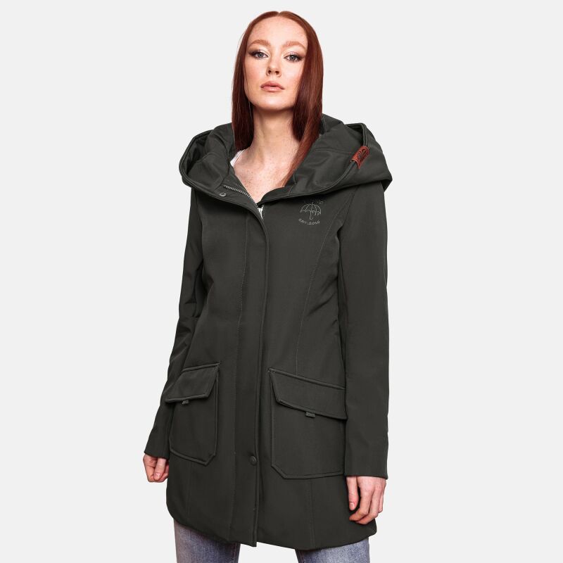 Marikoo Mayleen Damen Softshell Jacke mit Kapuze B856 Olive Größe XXXXL - Gr. 48
