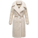 Navahoo Kuscheltraum Damen Winter Teddyfell Mantel N119 Offwhite Größe S - Gr. 36
